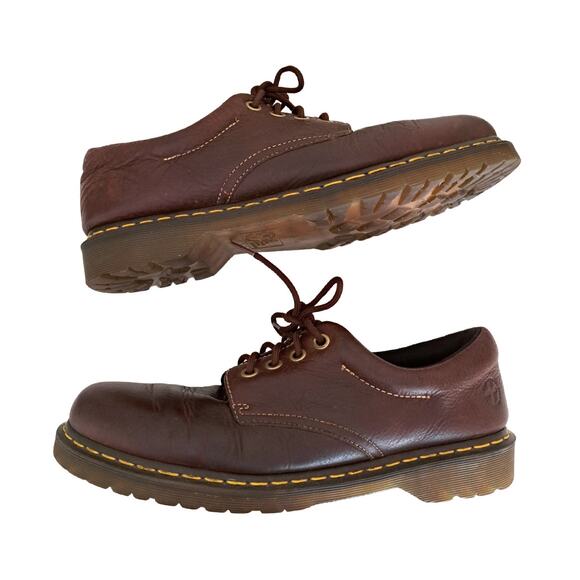 Dr. Martens Boston Brown Leather Oxfords Men\'s 12 AW004 Chunky Lug Sole Y2K 90s